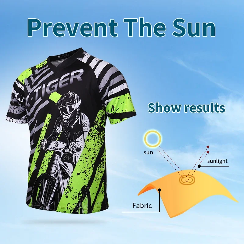 X-Tiger Brand Downhill Jerseys 100% Polyester Cycling Jerseys Downhill Clothes Mountain Bike Shirt Motocross Sports Racing Wear