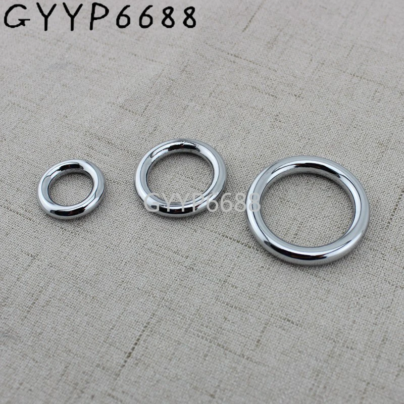 10-50-100pcs High quality Chrome Round Rings for pets bags strap crafted accessory metal alloy welded o ring 50pcs 25mm 38mm 50mm5 0 line brush antique brass color non welded round rings alloy metal o ring for bags straps belts connect