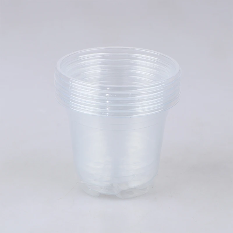 5Pcs Plant Nursery Pot Transparent Plastic PET Seed Stater Cups with Cover Humidity Dome Tray Transplanting Planter Containers