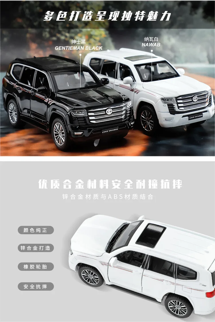 1:32 Toyota Land Cruiser Lc300 Alloy Diecasts Metal Toy Car Model Sound And Light Pull Back 14 1:32 Toyota Land Cruiser Lc300 Alloy Diecasts Metal Toy Car Model Sound And Light Pull Back