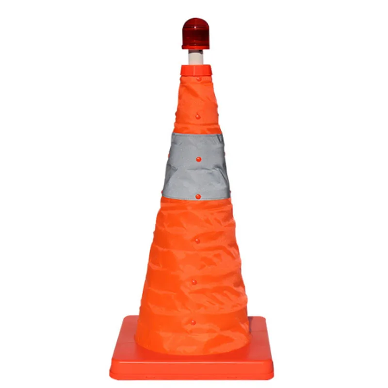KOOJN 45CM Safe Parking Telescopic Road Cone Road Warning Cone with Light Emergency Reflective Barrier