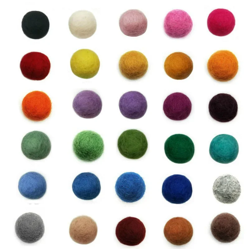 10pcs Wool Felt Balls DIY Craft Supplies Christmas Hand Made Decoration