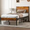 Twin Size Metal Platform Bed Frame - Mattress Foundation with Headboard and and Footboard, No Box Spring Needed with 700LBS Stur 3
