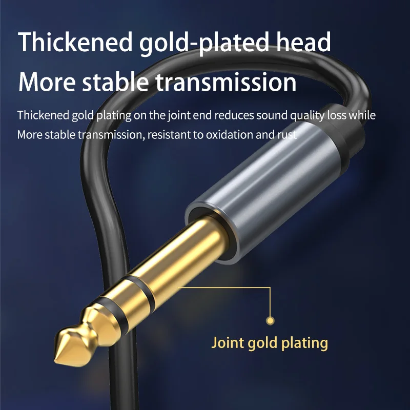 Premium Audio Cable - 6.5mm Jack for Guitar, Mixer, and Speaker - Available in 1m, 3m, 5m Lengths
