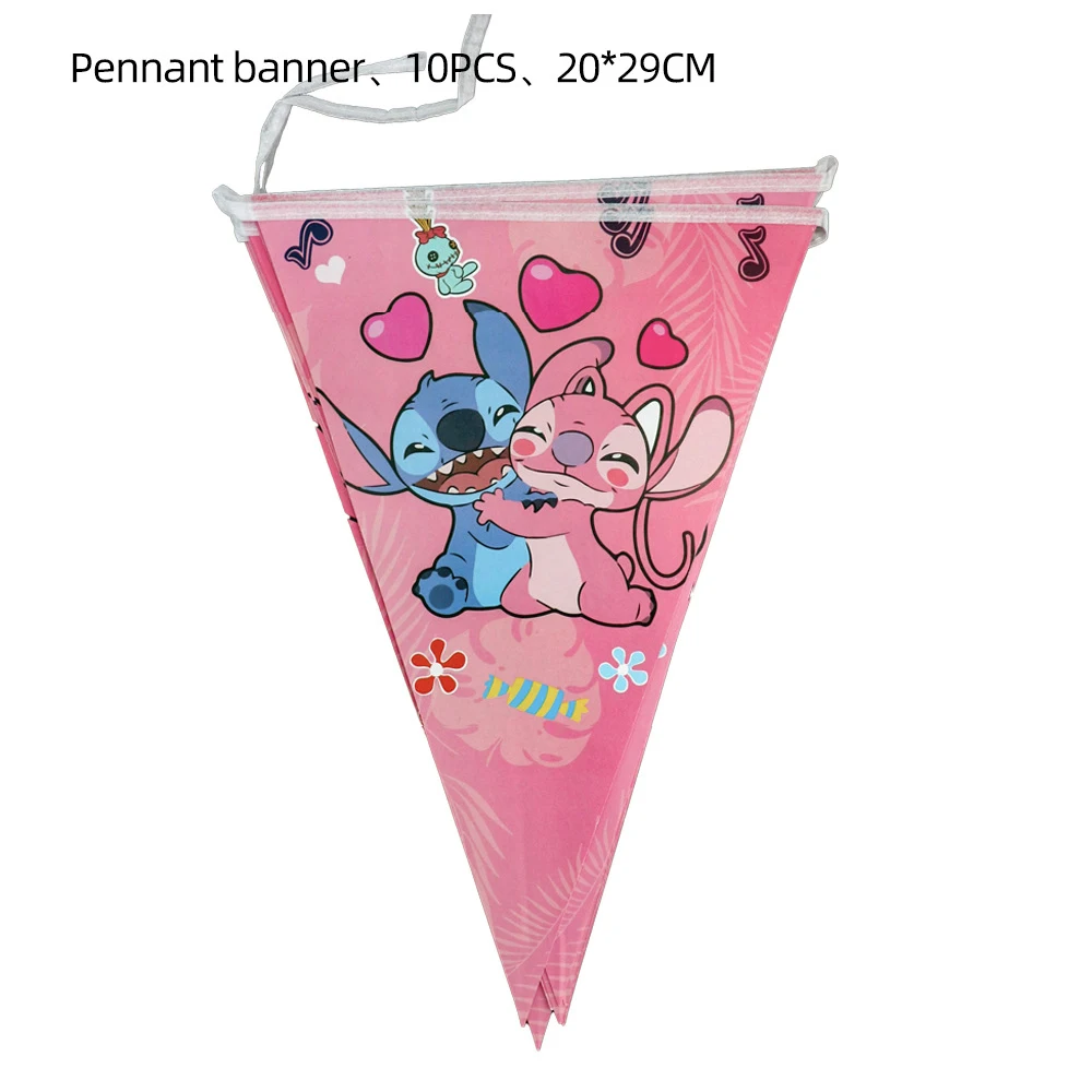 thumbnail image 1 of Decoración de fiesta de cumpleaños de Lilo & Stitch para niñas, vajilla desechable, vasos, platos, mantel, pancarta de cumpleaños, suministros de fiesta de globos, 1 of 5