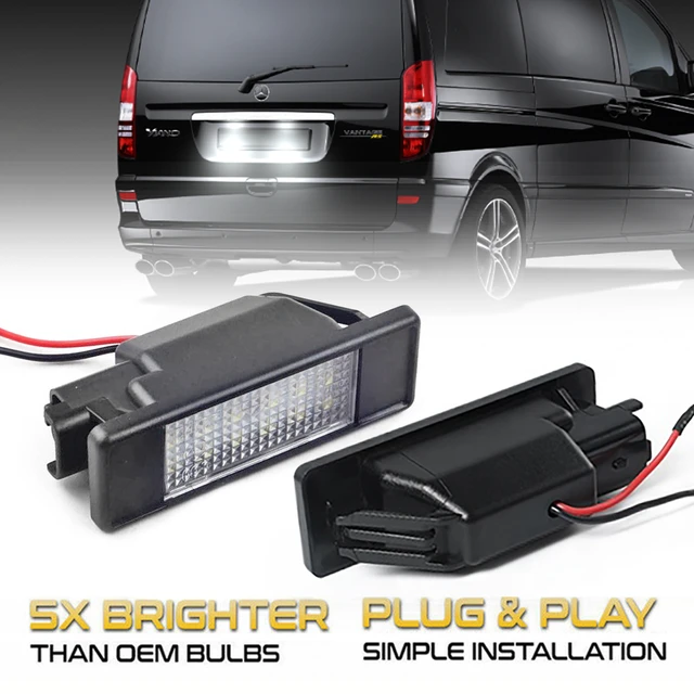 Lumière De Plaque D'immatriculation À Led Sans Erreur, 2 Pièces, Pour  Mercedes Benz Vito W639 / Sprinter 906 / Viano W639 - Signal Lampe -  AliExpress