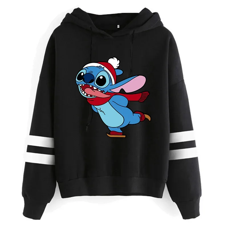 Sudadera con capucha de dibujos animados de Disney para mujer, sudadera divertida Y2k de Lilo Stitch, Sudadera con capucha de Manga de Anime, ropa femenina