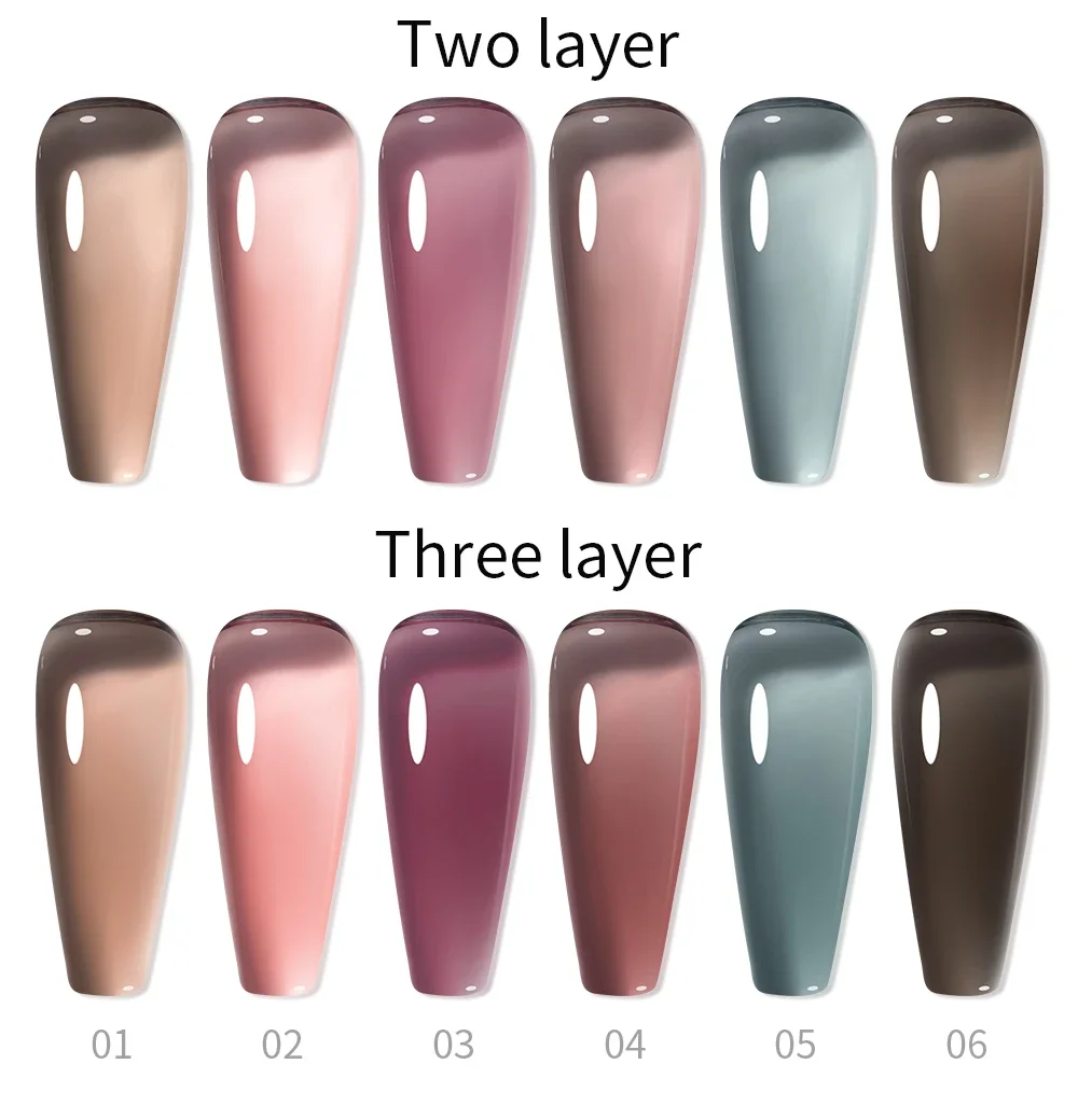 Description Picture 5 of itemBOZLIN 6 Colors Soot Coloured Glaze Gel Semi-transparent Jelly Nude Nail Art Nail Supplies Soak off UV LED Nails Gel Varnish