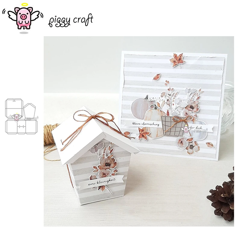 

Piggy Craft metal cutting dies cut die mold 3D New Gift House box Scrapbook paper craft knife mould blade punch stencils dies
