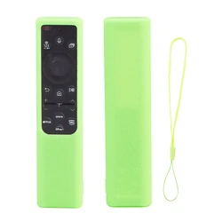 Litchi Texture Silicone Protective Case for Solar TV Remote Control (Luminous green)
