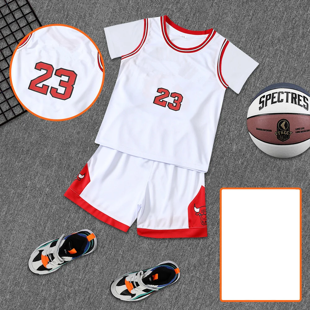 Children's clothing suit BULLS boy girl Basketball Jerseys set primary school jersey game team sports uniform training vest