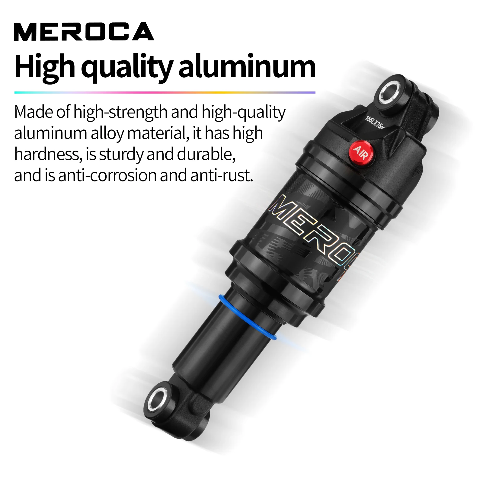 Bike Suspension Shock Absorber MEROCA Mtb 165mm 190mm Adjustable Air Pressure Aluminum Alloy