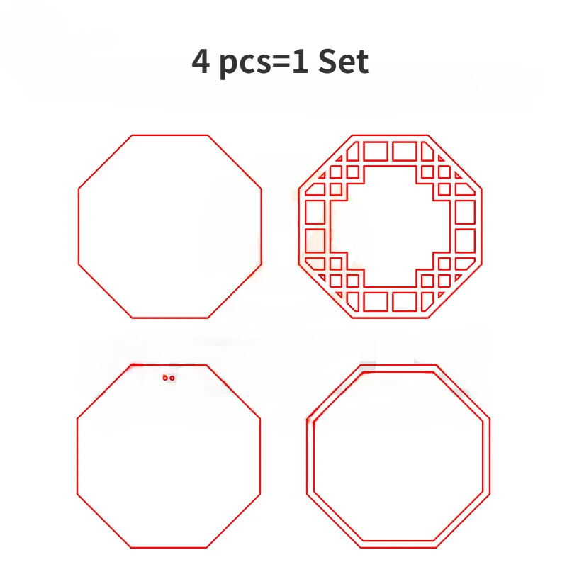 3 Sets DIY Quicksand Blank Card Brick Retro Geometric Shape Quicksand Mold Empty Plates Clear Acrylic Quicksand Blank Plate 6