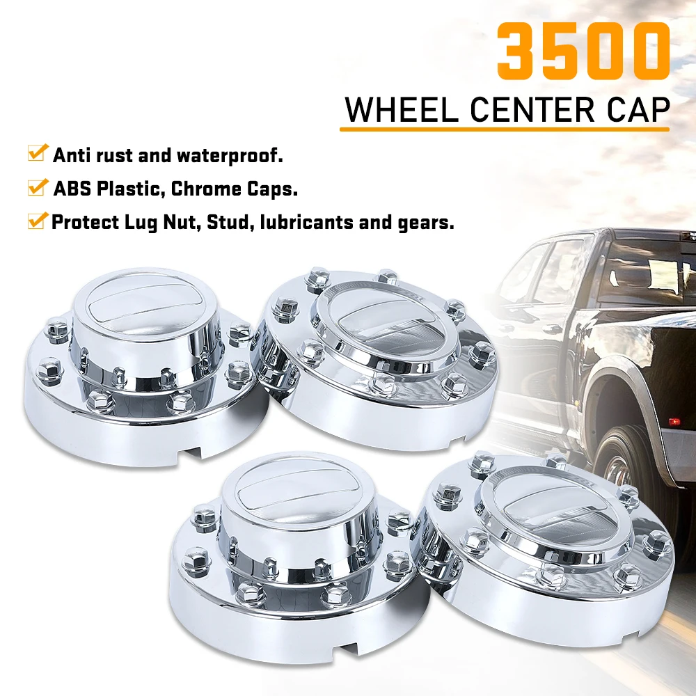 

2× Front 2× ABS Rear Wheel Center Cap For 2011-on Dodge Ram 3500 1-Ton Dually Alcoa Alloy Chrome Center Hub Cap Auto Parts