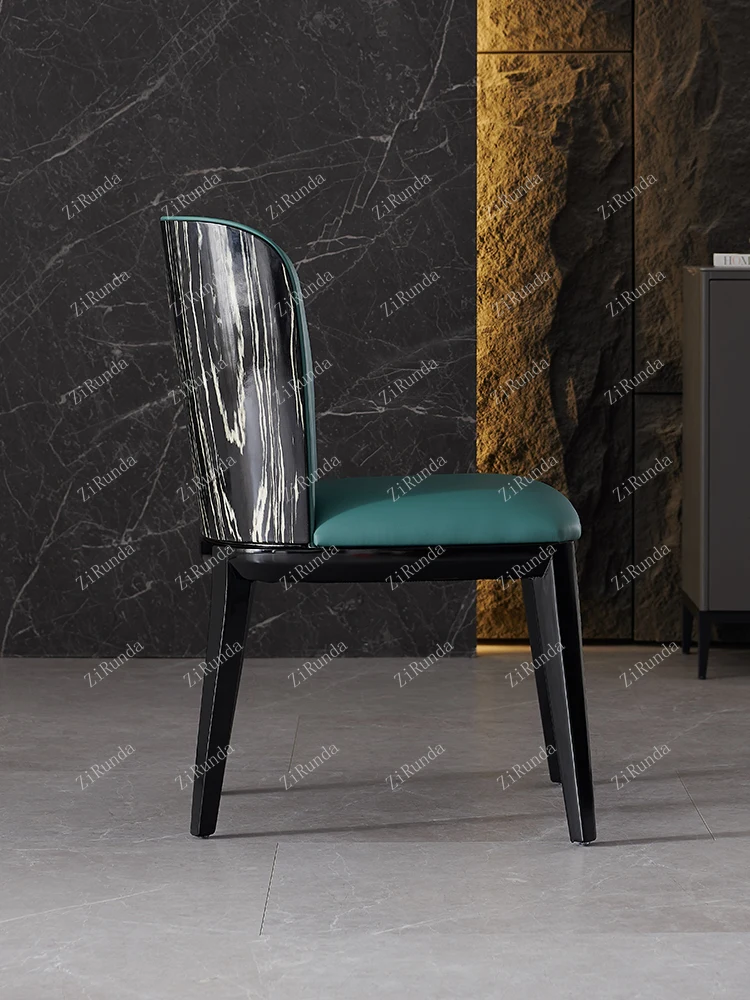 1 Nordic solid wood, modern and simple home, Qatan cafe reception chair, painted back chair