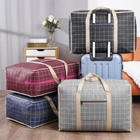 Plaid Print Clothes Quilt Storage Bag Large Moisture-proof Moving Luggage Bag Household Non-woven Fabric Clothing Woven Bag 2