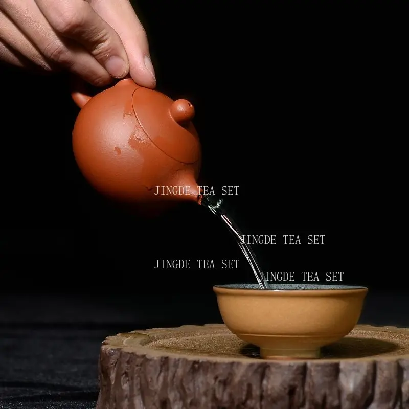 120ml Earthenware Pot of Yixing Handmade Small Capacity Ball Hole Xishi Pot Household Chinese Style Tea Maker Kung Fu Teapot