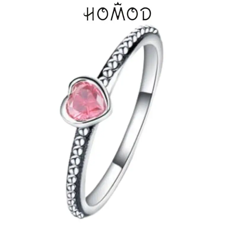 Wedding Rings Silver Ring Womens Ring Cubic Zircon Ring Finger Rings Jewelry Rings Ring Jewelry 3 Colors For women metal Love Heart Ring red Zircon