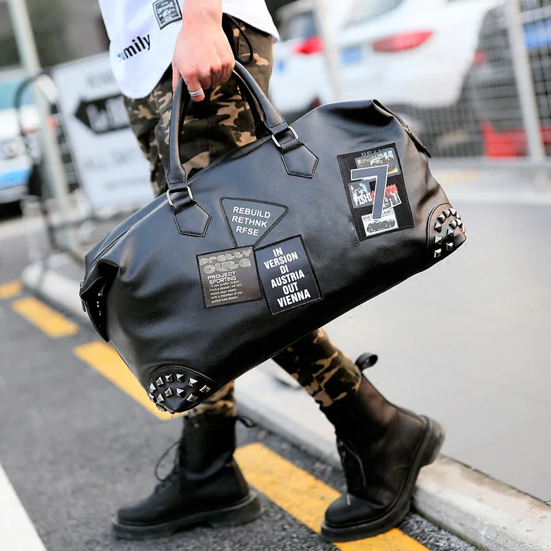2023 Luxury Men Travel Bags Vintage Brand Leather Handbags Big