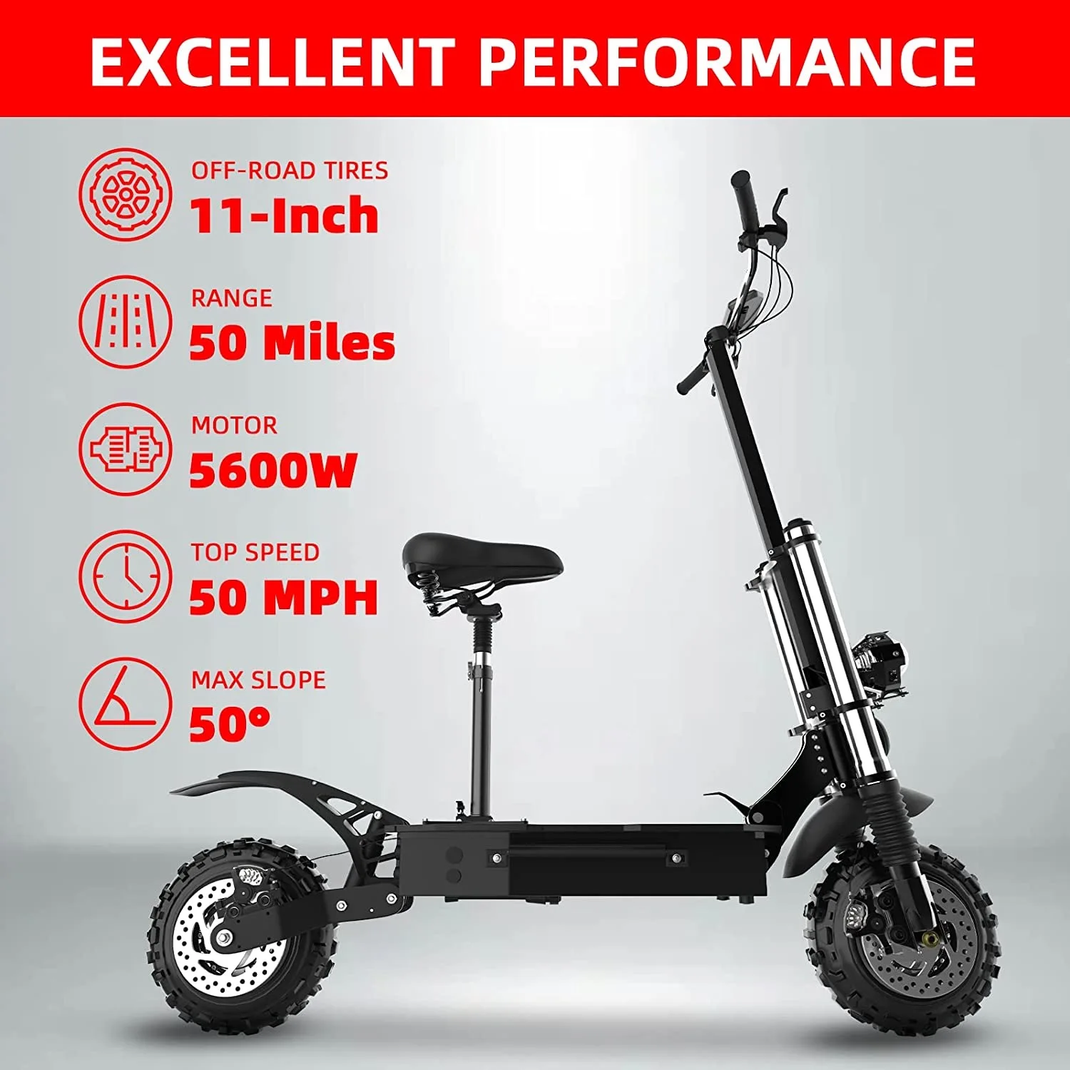 60V 5600W Dual Motor Electric Scooter 80KM/H Max Speed E Scooter Adults  100KM Long Range Scooter Electric Removable Seat
