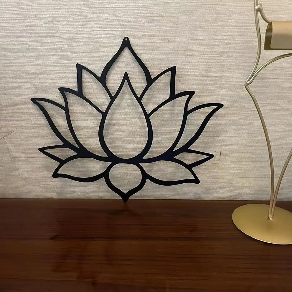 Metal Lotus Flower Wall Art Hollow Out Flower Wall Signs for Home