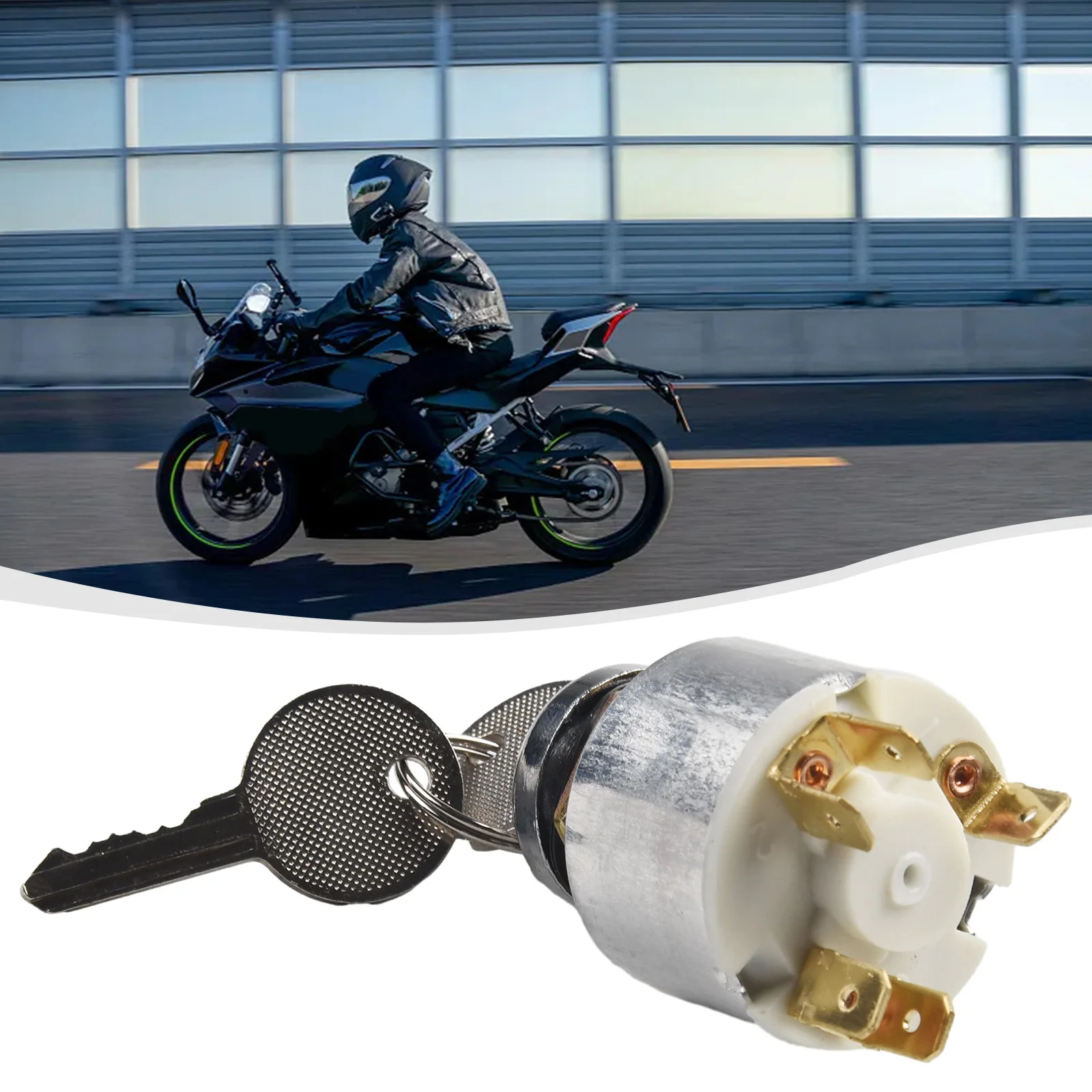 

Keys Ignition Switch 1pc Aluminum Brand New High Temperature Resistance Silver 12V 3 Position Car Lgnition Switch
