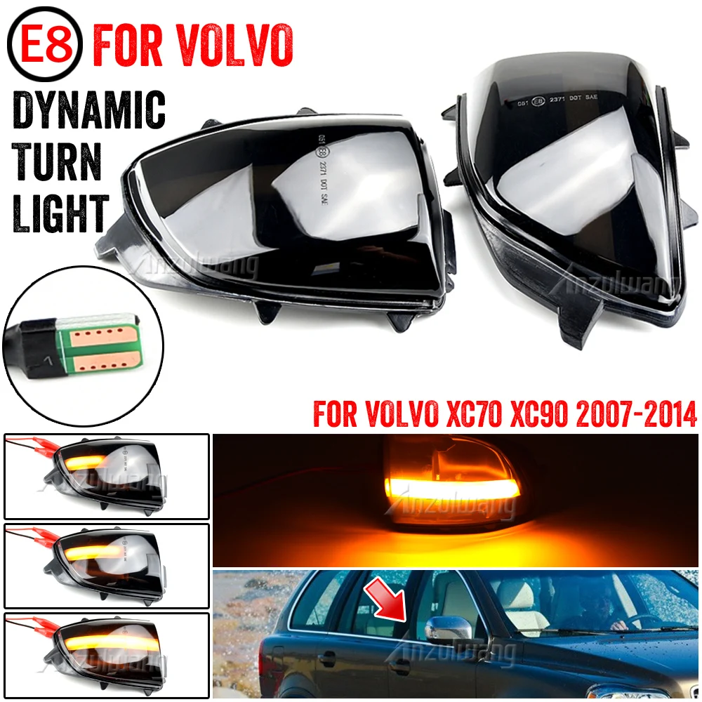 

Rearview Dynamic Turn Signal Light for Volvo XC90 2007-2014 XC70 2008-2012 Front Door Wing Rear View Side Mirror Lamp Indicator