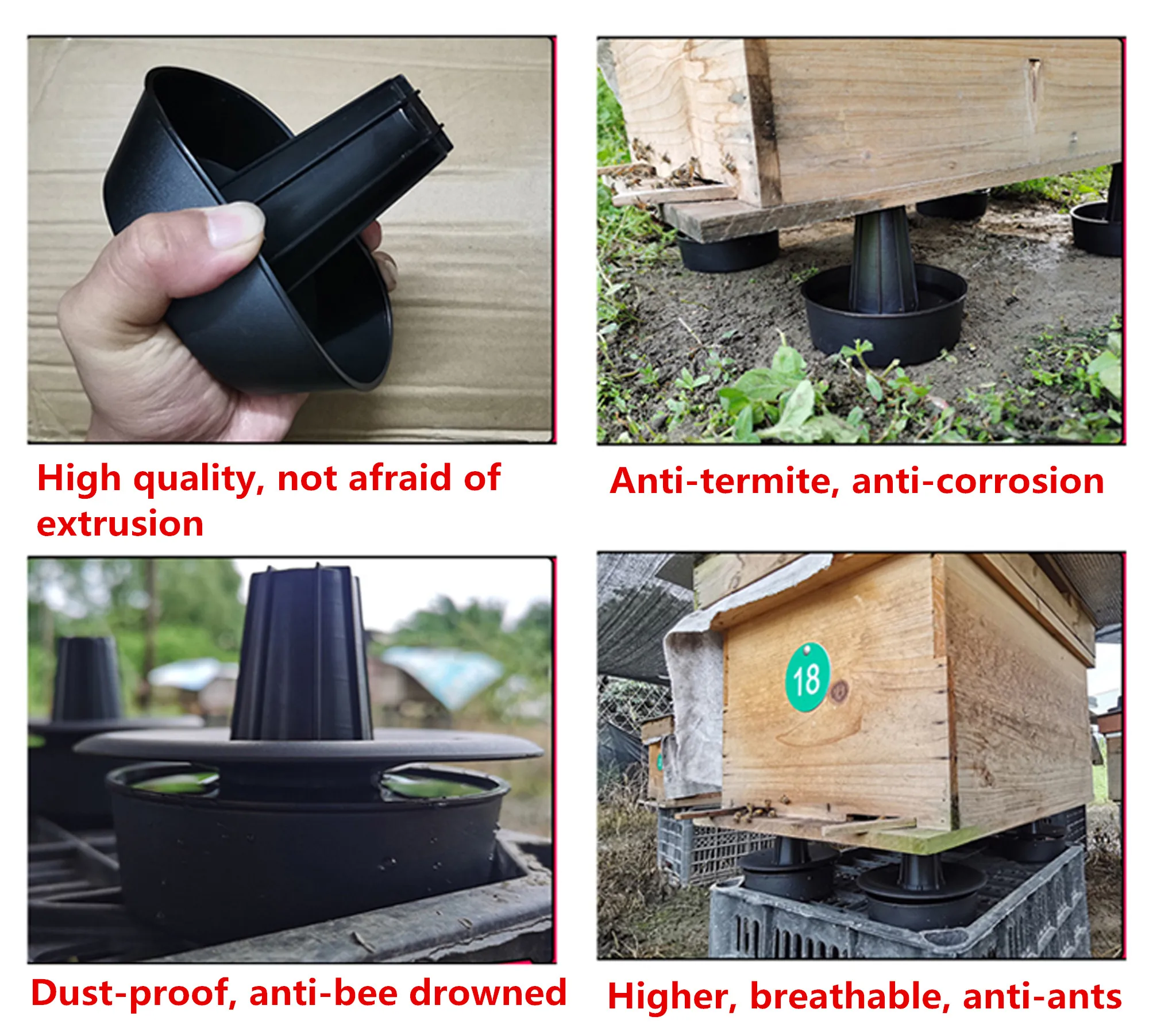 4Pcs Bee Hive Anti-ant Bracket Sink Base Tripod Heightened Waterproof Insect-proof Hive Feet Beehive Stand Beekeeping Tool