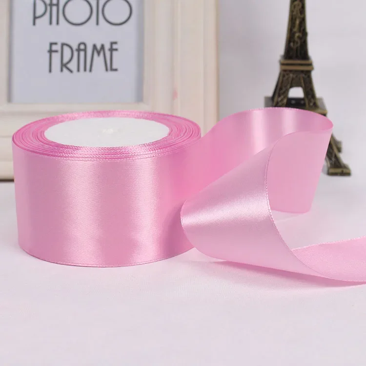 Pink Satin Ribbon for Festive Gift Wrapping and DIY Crafts