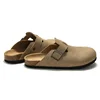 Classic Closed Toe Mule Slippers for Men with Cork Birken Stock Shoes Boston Clogs Cork Slides Mens Suede Beach Slippers Man 4