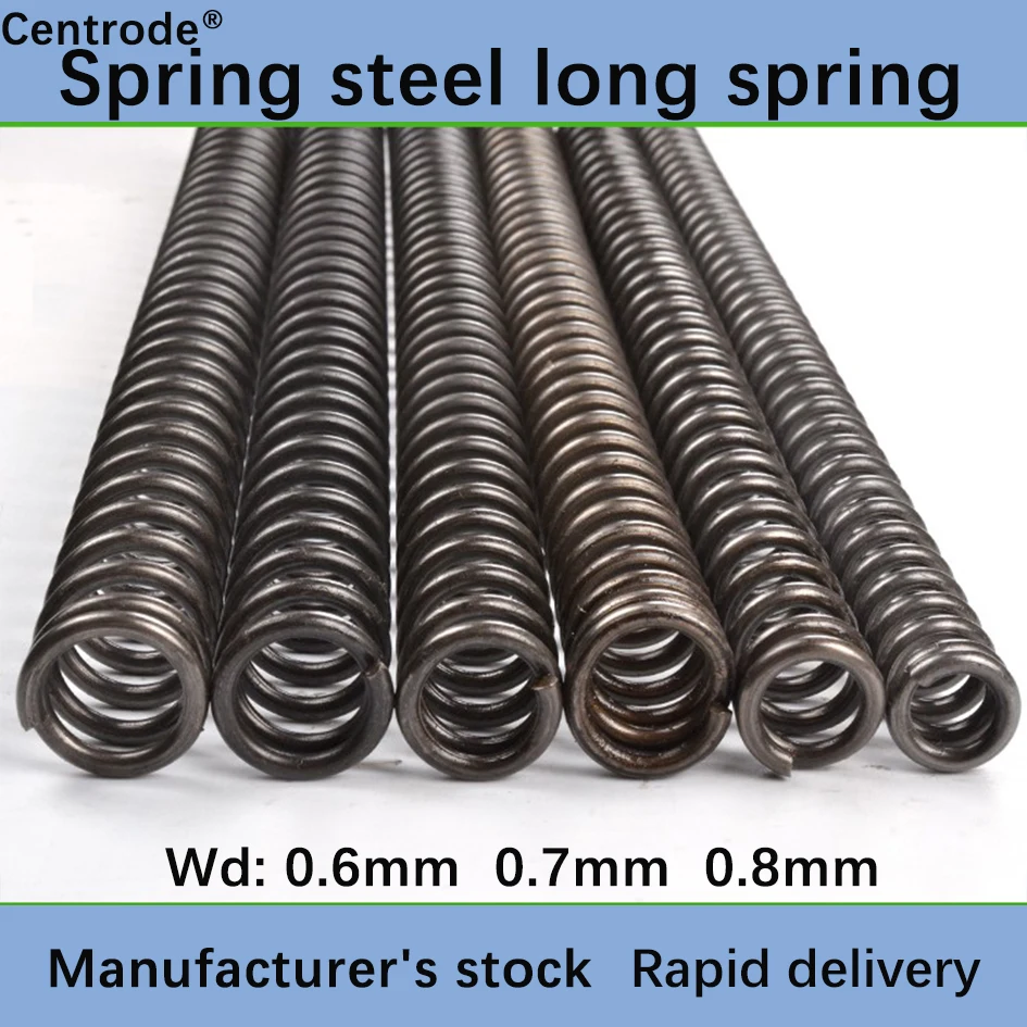 Spring Steel Pressure Spring Return Spring, diâmetro externo 0.3mm-18mm longo, 100mm-300mm, 2pcs