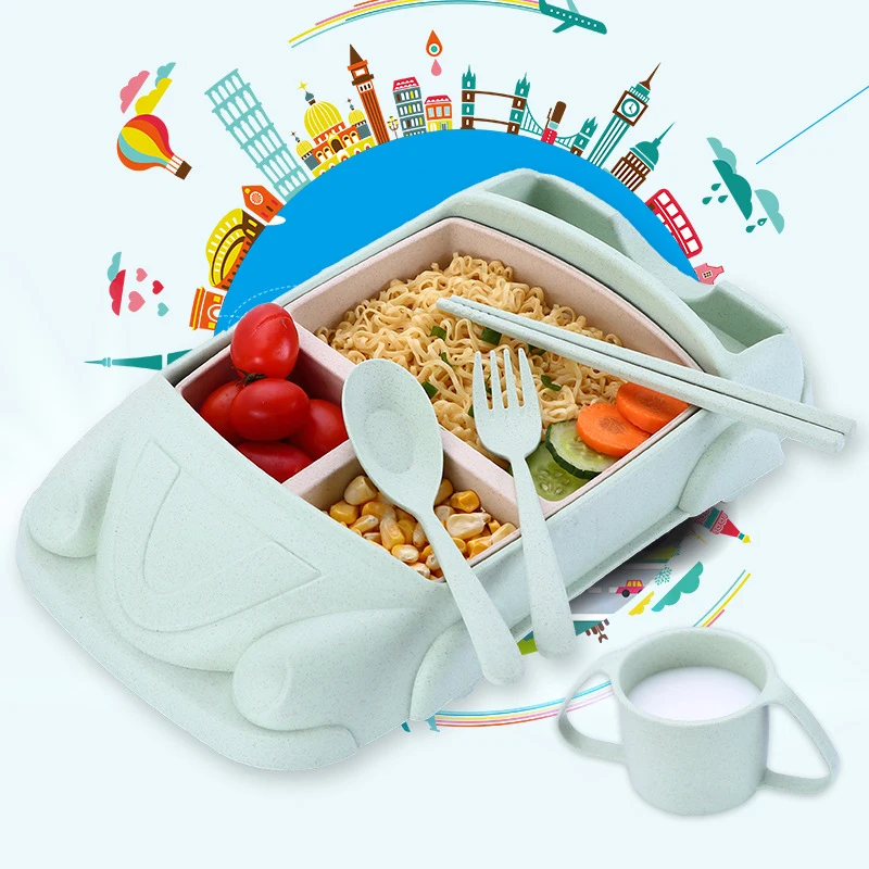 

Child Lunch Box Cute Car Microwavable Bento Box Leak-Proof Portable Food Container Storage Box for Kids Large Size Dropshipping