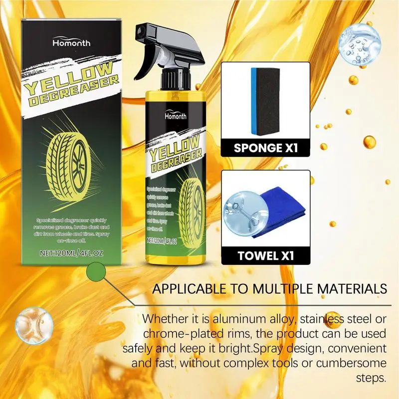 Car Tire Shine Spray Wheel Rust Remover Professional Car Detailing Wheeltire Cleaner Cleaning Tools 120ml For Gentle