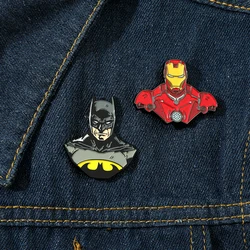 Avengers Iron Man Batman Enamel Pin Anime Badges Movie Fans Collectible Jewelry Clothing Accessories Gifts