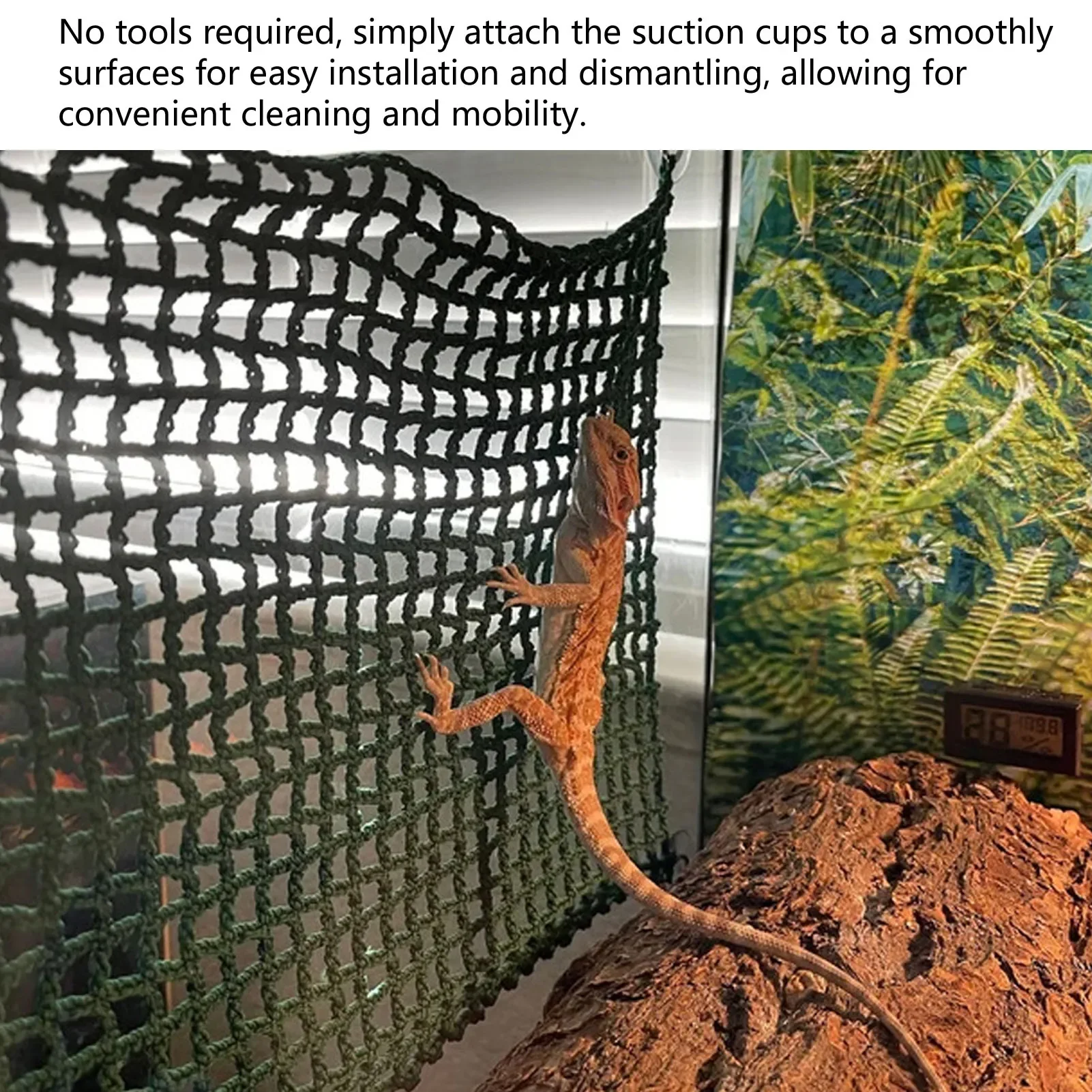 Reptile Hammock Durable Safe Woven Climbing Net Easy Installation Hammock Lounger For Bearded Dragon Lizard