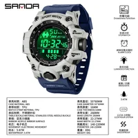 SANDA hommes montre de sport de plein air LED étanche analogique affichage numérique multifonction grand cadran montre-bracelet électronique G style mâle Cloc 4