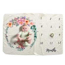 

Baby Milestone Blanket Newborn Posing Photography Props Unicorn Baby Monthly Blanket Flannel Photoshoot Accessories 100x150cm