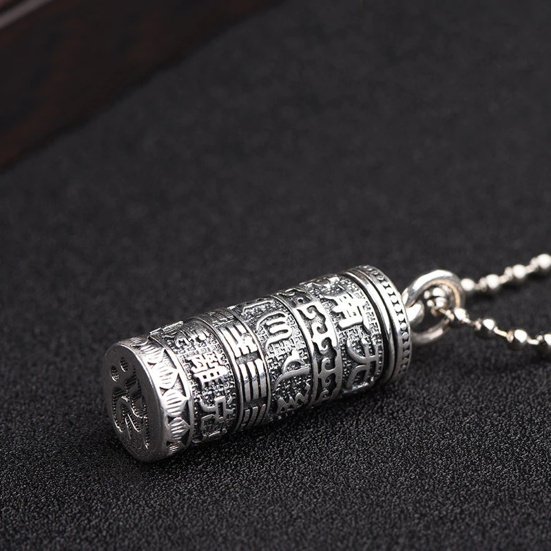 The New Six-character Mantra Warding Off Evil Pendants Men's Bodyguards Women's Necklaces That Can Hold Things Gawu Box |