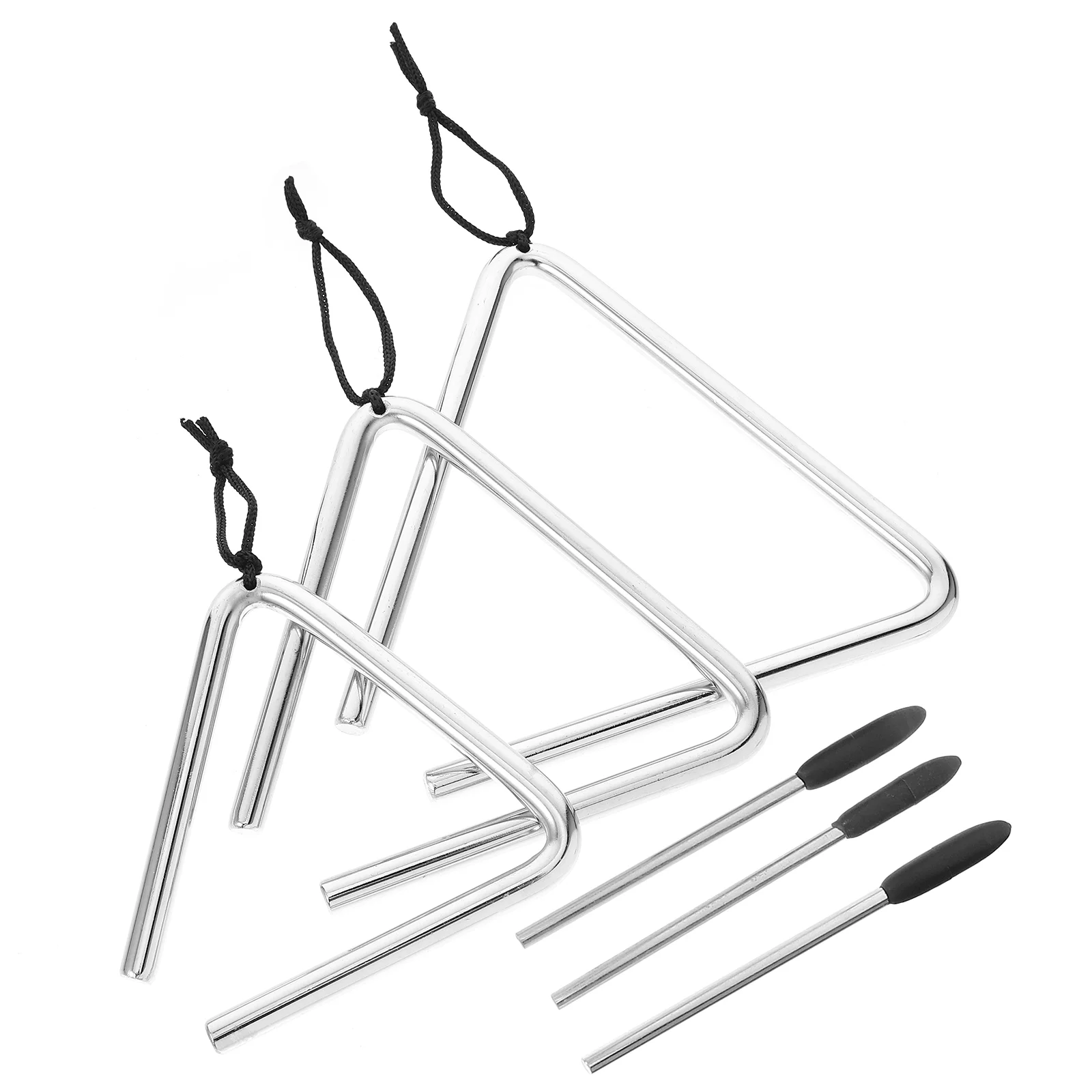 

3 Sets Triangle Iron Musical Instrument Triangles for Children Kids Percussion Toys Educational