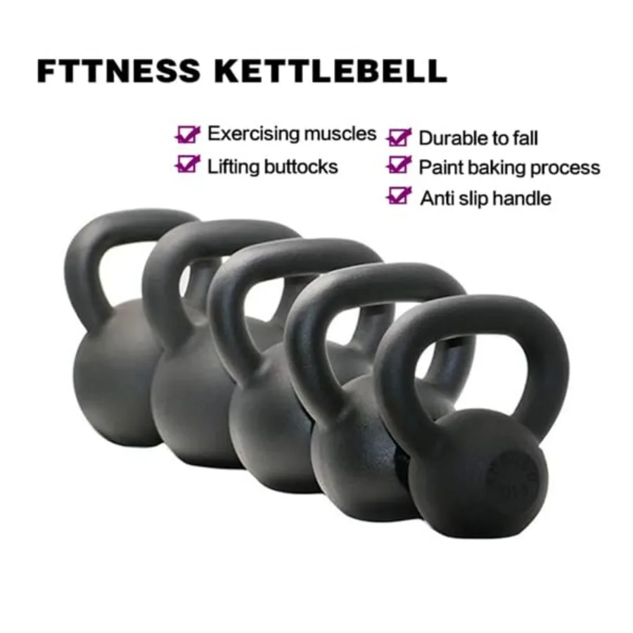 25LBS Solid Cast Iron Kettlebells Ideal for Strength Training, Building Muscles
