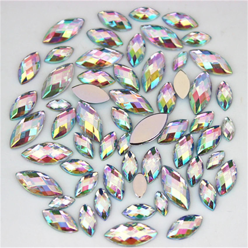 Mixed 300pcs Crystal Clear AB Rhinestones DIY Non Hotfix Flatback Acrylic  Nail Stones Gems For 3D Decorations - AliExpress