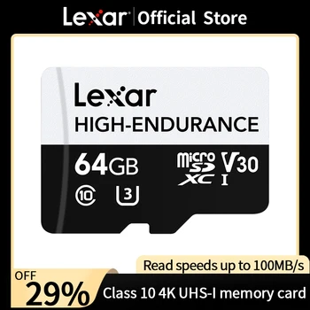 Lexar Micro SD Card Original High Endurance 32gb 64gb 128gb Max 100MB/s Memory Card SDHC SDXC V10 V30 Class 10 TF Card 4K Video 1