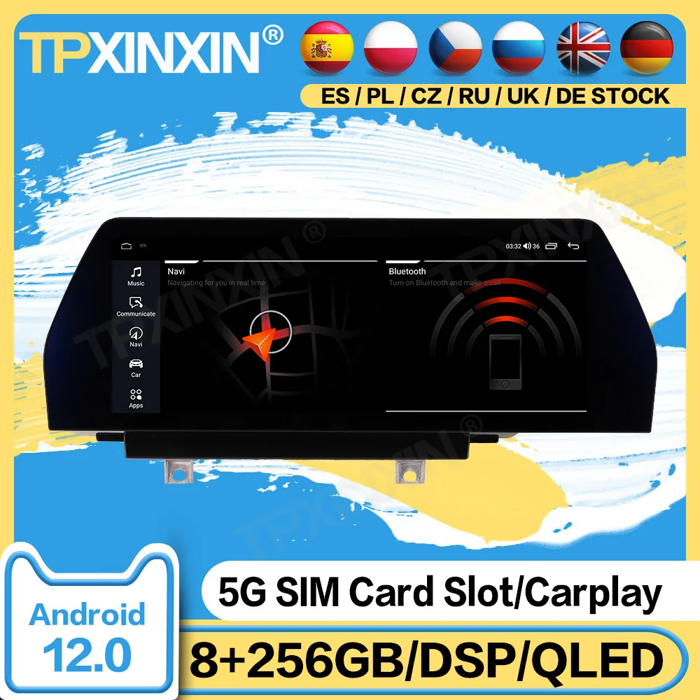 

Автомагнитола с Bluetooth стерео приемником автомобильный Android 12 для BMW 3 серии 2014-2016 2017 2018 2019 Navi Screen Head Unit