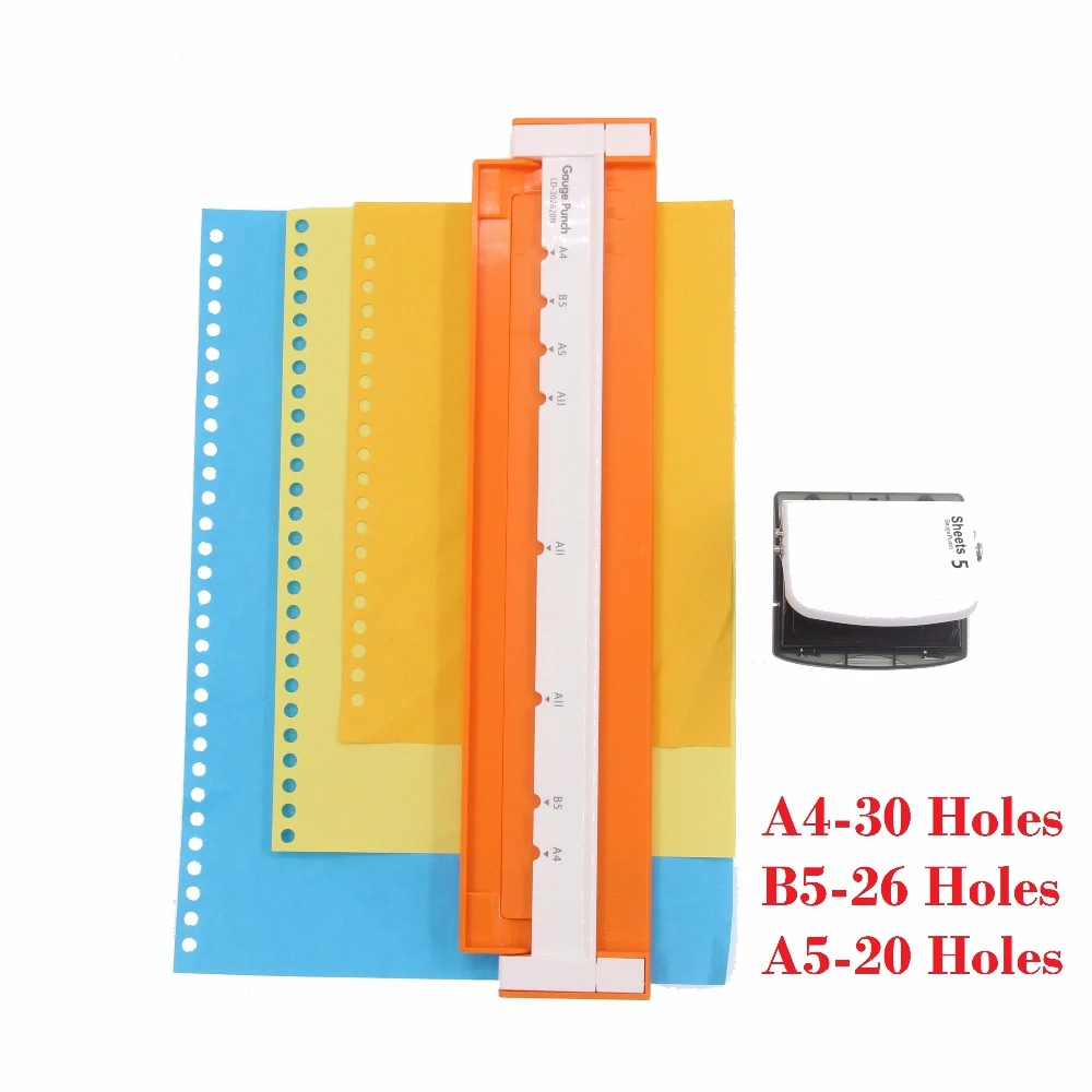 30hole Puncher A4, B5 (26 Holes), A5 (20 Holes) Paper Punch Hole Punch