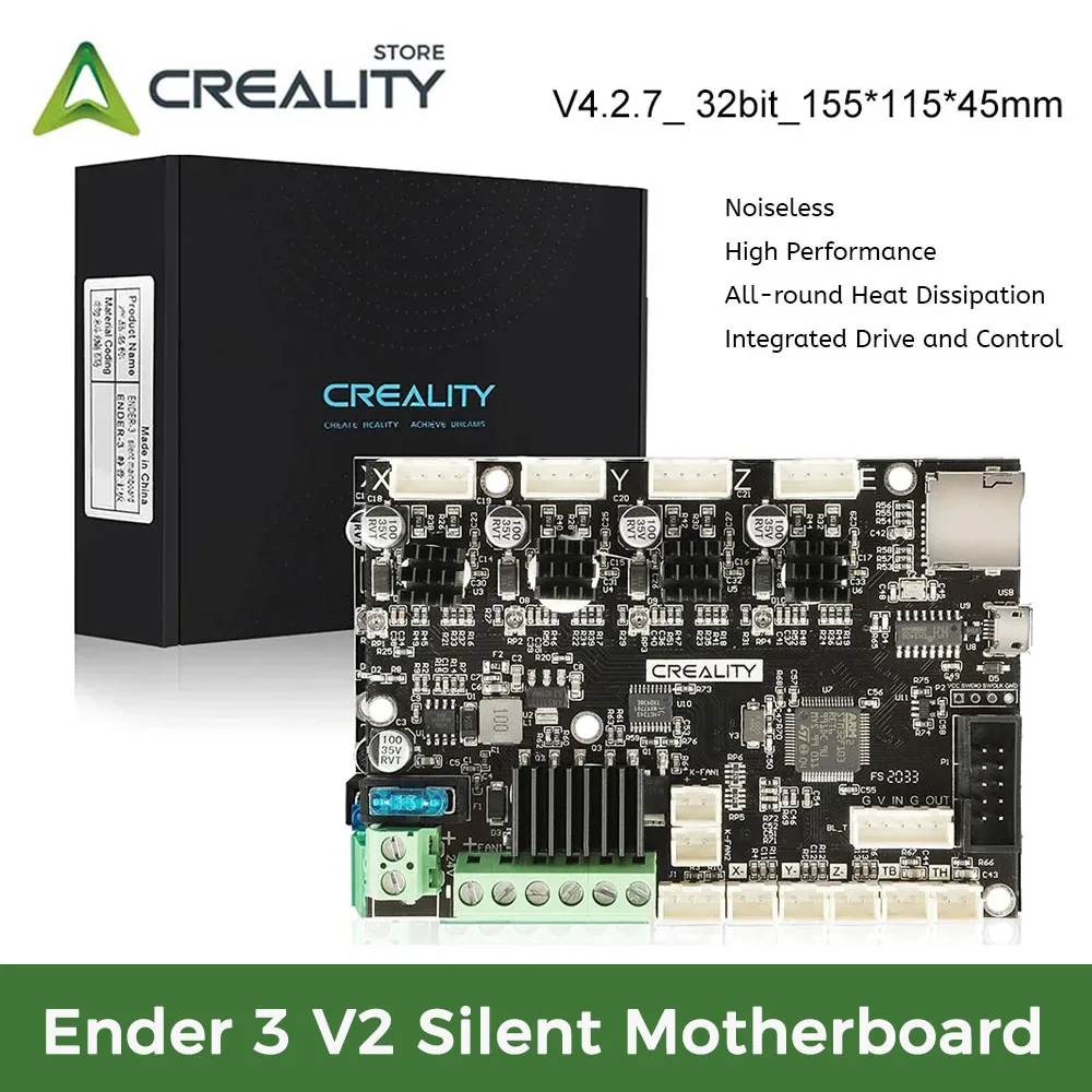 

Creality Ender 3 V2 Silent Motherboard V4.2.7 with TMC2225 Driver Marlin Upgraded High Performance Mainboard 3d Printer Parts