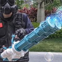 Double-tube Bubbles Machine Automatic Bubble Gun Rocket Outdoor Blowing Bubble Toys for Kids Water Pomperos Childrens Day Gifts 1