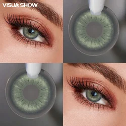 Visuashow Sora Grey Color Contact Lenses for Natural Beauty - 1 Year Fashion Contacts (Sora Green)