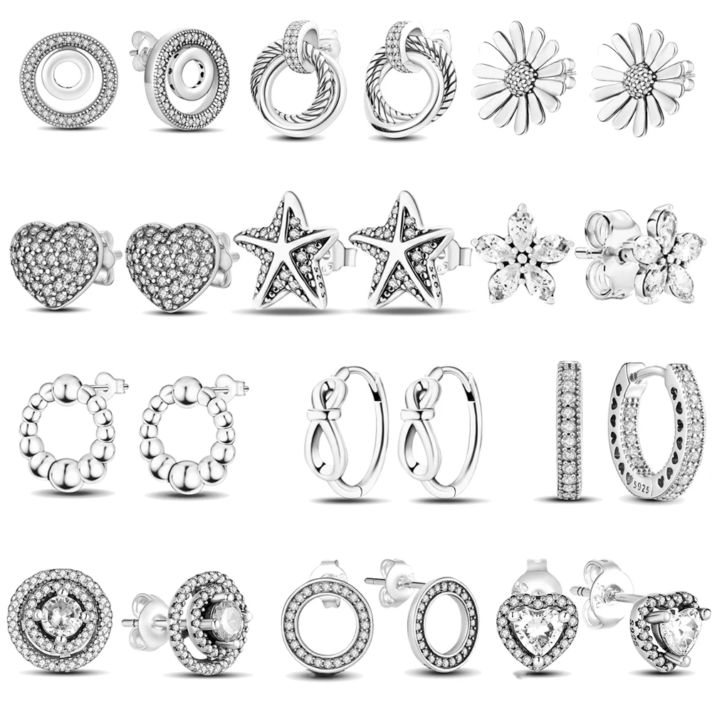アクセサリー sho.ya Stud Hoop Earring for Woman Original Silver Plated Earring