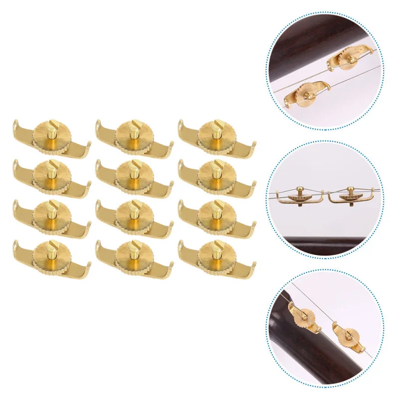12PCS Erhu Fine Tuner Fine-tuning Parts Copper Adjustment Tools Spinner Tuners Premium