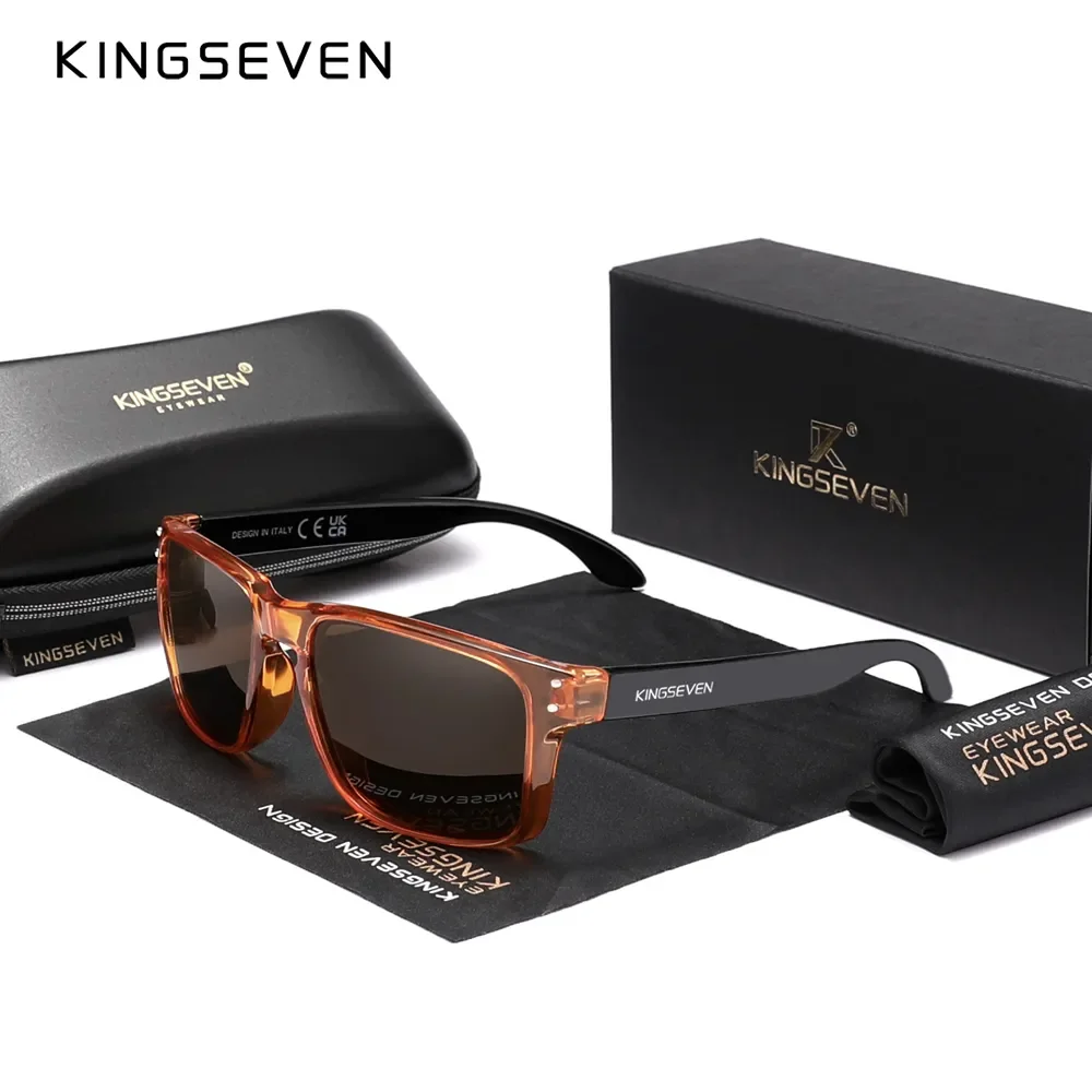 

Натуральная KINGSEVEN бренд квадратные Ретро TR90 поляризованные солнцезащитные очки для женщин и мужчин из углеродного волокна Дизайн уличные спортивные очки